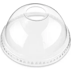 PET Clear Cups Dome Lids with hole 16oz & 24oz | 50ct