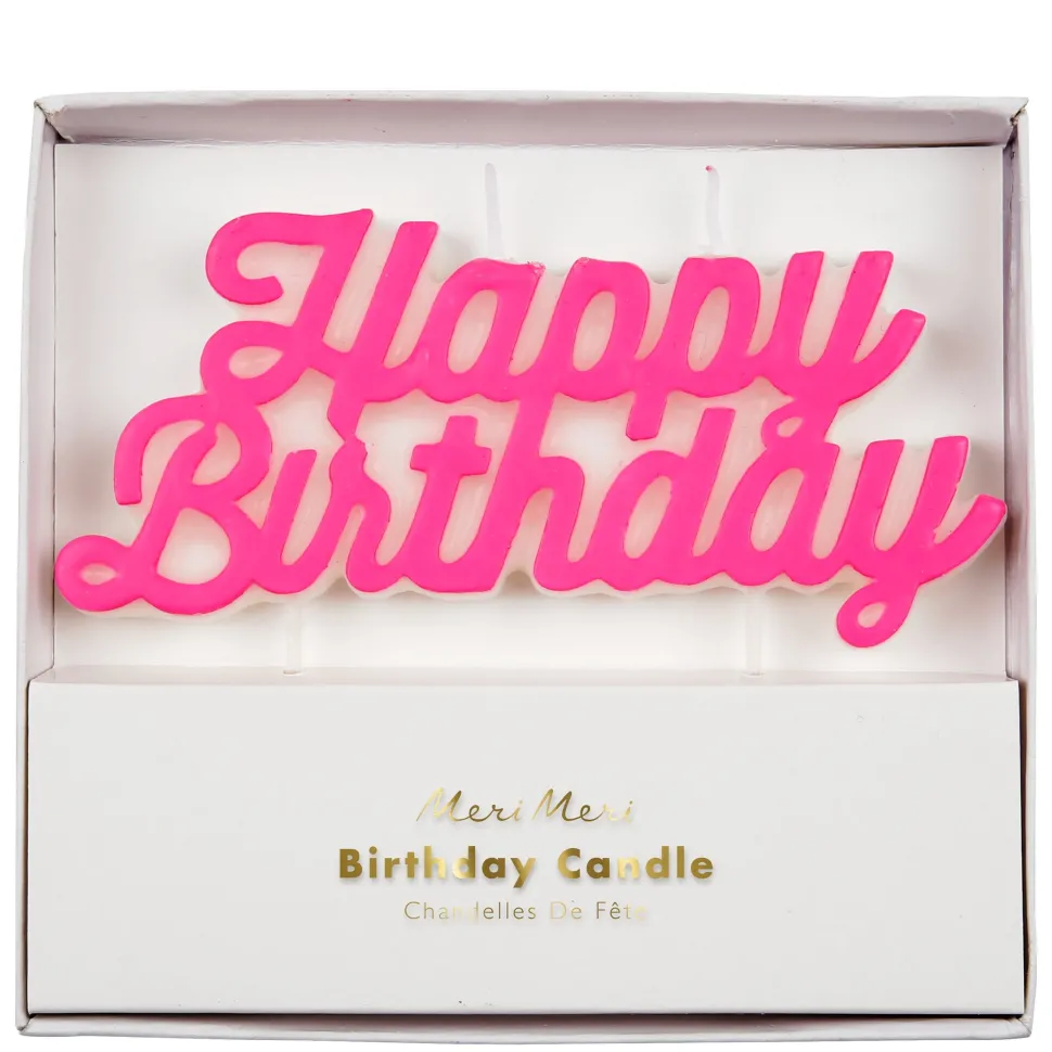 Pink Happy Birthday Candle | 1ct