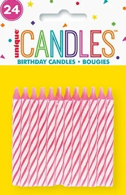 Pink Spiral Candles | 24ct