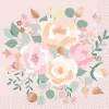 Pink Blooms Foil Beverage Napkins | 16ct