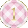 Pink Gingham Plate 9in | 8ct