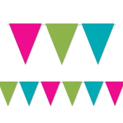 Pink, Lime Green & Turquoise Pennant Banner | 1ct
