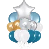 Platinum Star Silver Blue Balloon Bouquet | 15pc