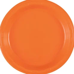 Pumpkin Orange Plastic Plate 10in | 50ct