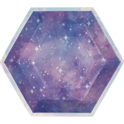 Purple Galaxy Shaped Plate 9in | 8ct