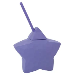 Purple Star Shaped Cup w/Straw | 1ct