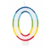 Rainbow Number 0 Candle | 1ct