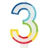 Rainbow Number 3 Candle | 1ct