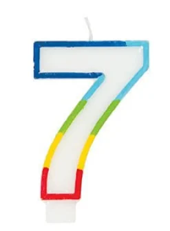 Rainbow Number 7 Candle | 1ct