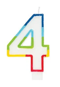 Rainbow Number 4 Candle | 1ct