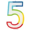 Rainbow Number 5 Candle | 1ct