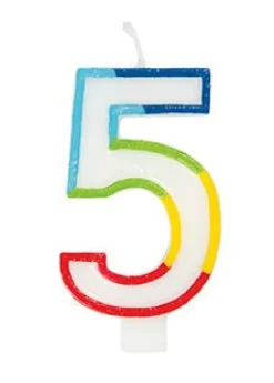 Rainbow Number 5 Candle | 1ct