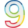 Rainbow Number 9 Candle | 1ct