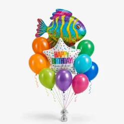 Rainbow Reef Birthday Balloon Bouquet | 13pc