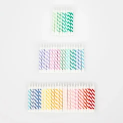 Rainbow Striped Mini Candles | 50ct