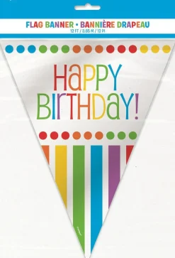 Rainbow Birthday Flag Banner 12ft | 1ct