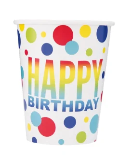 Rainbow Spots Birthday Cup 9oz | 8ct