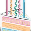 Rainbow Sweets Cake Shaped Napkins w/ Foil | 16ct