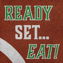 Ready Set Eat Football Lunch Napkins – Game Day Tableware | 1ct