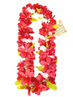 Red & White Flower Lei | 1ct