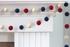 Red Blue White PomPom Garland | 1ct
