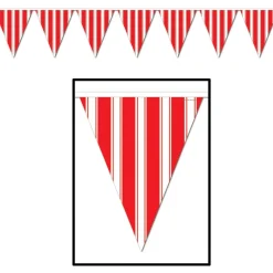 Red Striped Pennant Banner | 1 ct