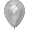 Reflex Silver Latex Balloon W/ Helium & Hi-Float 11" | 1 ct