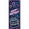 Retro Neon Happy Birthday Door Cover | 1ct