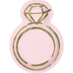 Ring Pink Blooms Shaped Plate 9in | 8ct