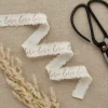 Rose Gold Love Frayed White Cotton Ribbon | 1ct