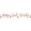 Rose Gold Custom Age Birthday Banner with Tassels | 1ct