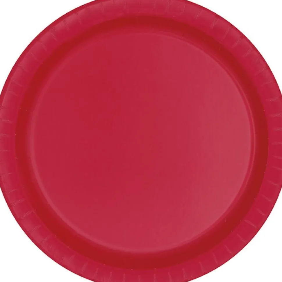 Ruby Red Paper Dinner Plates 7" | 50ct