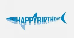 Shark Party Happy Birthday Banner | 1ct