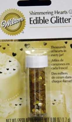 Shimmering Hearts Edible Glitter | 0.06 Oz.