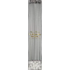Silver Long Candles | 16ct