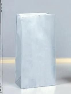 Silver Metallic Paper Bag | 10ct