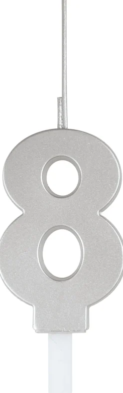 Silver Number 8 Sparkler Candle | 1ct