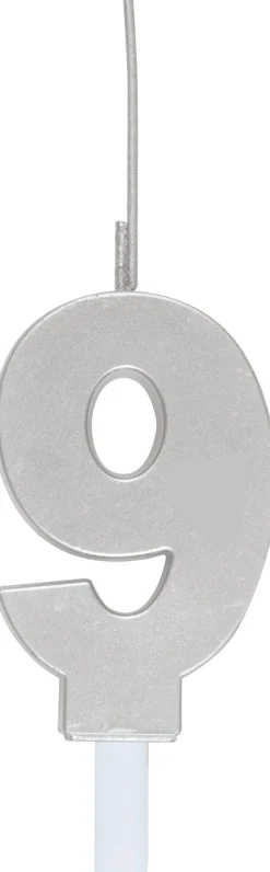 Silver Number 9 Sparkler Candle | 1ct