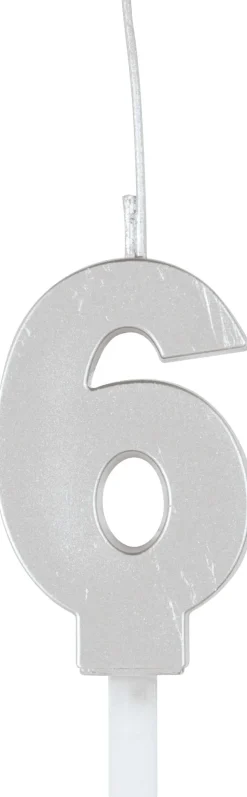 Silver Number 6 Sparkler Candle | 1ct
