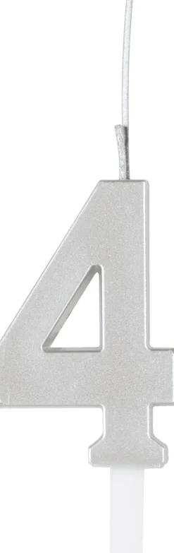 Silver Number 4 Sparkler Candle | 1ct