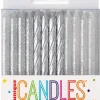 Silver Spiral Assorted Birthday Candle | 24ct