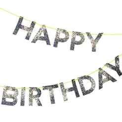 Silver Happy Birthday Garland | 1ct