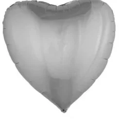Silver Heart SuperShape Mylar Balloon 30" | 1 ct