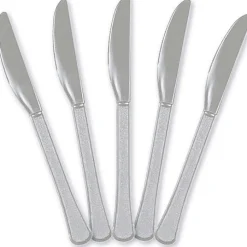 Silver Plastic Knives | 20ct