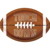 Silver Touch Down Game Face Football Shaped Plate 12in | 8ct