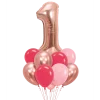 Single Custom Number Bouquet - Pink & Rose Gold | 15pc