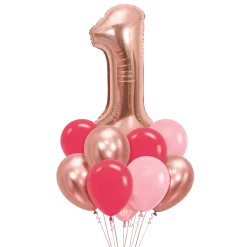 Single Custom Number Bouquet - Pink & Rose Gold | 15pc