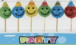 Smiley Face Pick Candles | 6ct