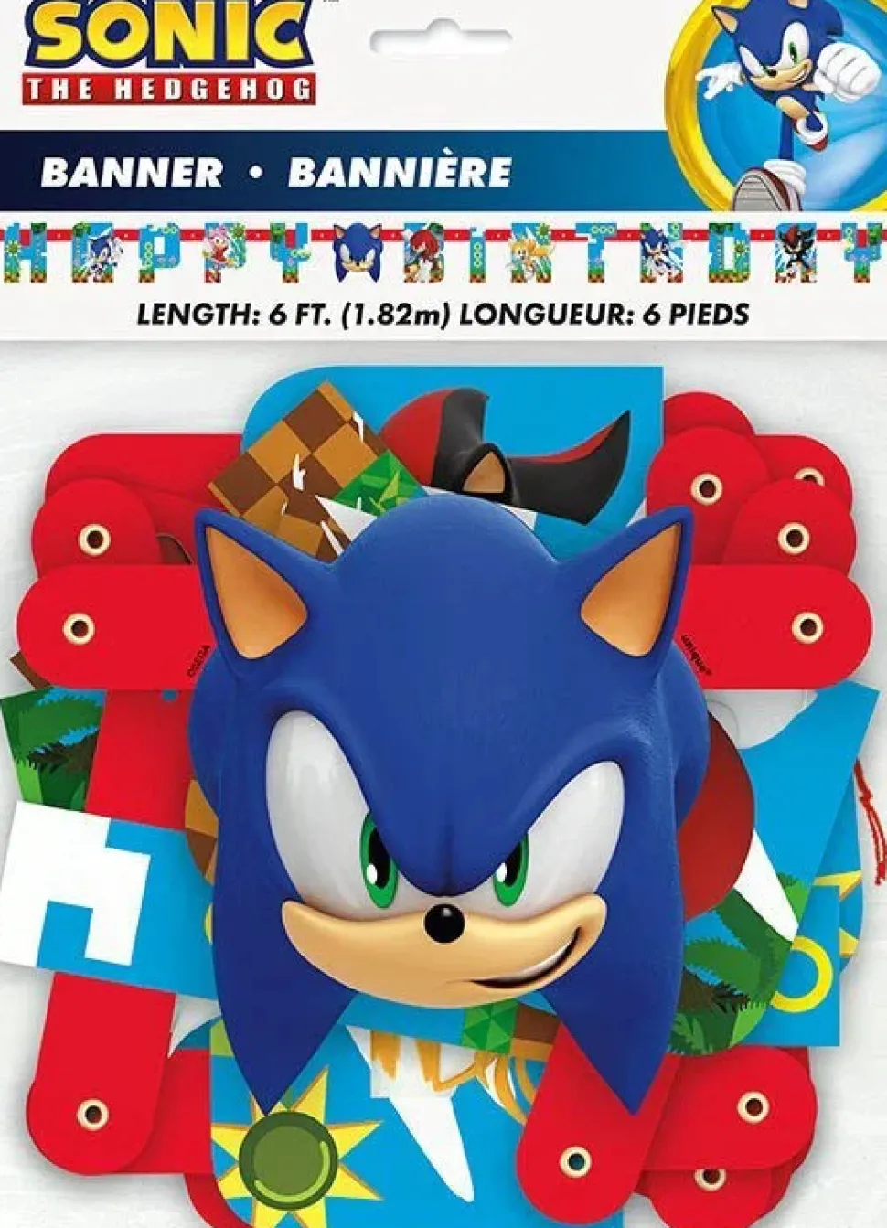 Sonic The Hedgehog Happy Birthday Jointed Banner 6.5' | 1 ct