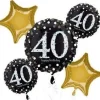 Sparkling 40 Balloon Bouquet | 5 pcs